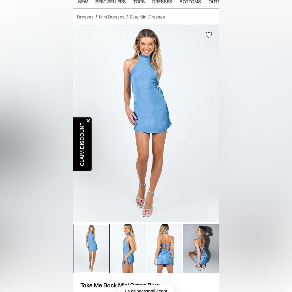 Princess Polly take me back Blue Mini Dress